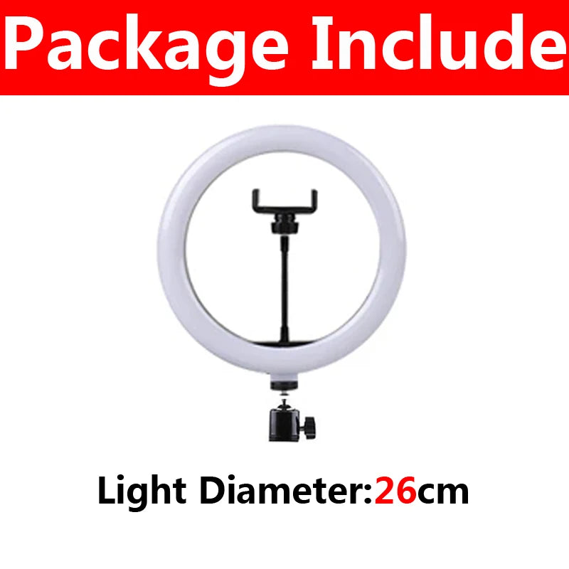 10inch LED Selfie Ring Lights Led Photography Light Lamp with Phone Stand Photo Lamp Ringlight For Youtube Video Live Fill Lamps