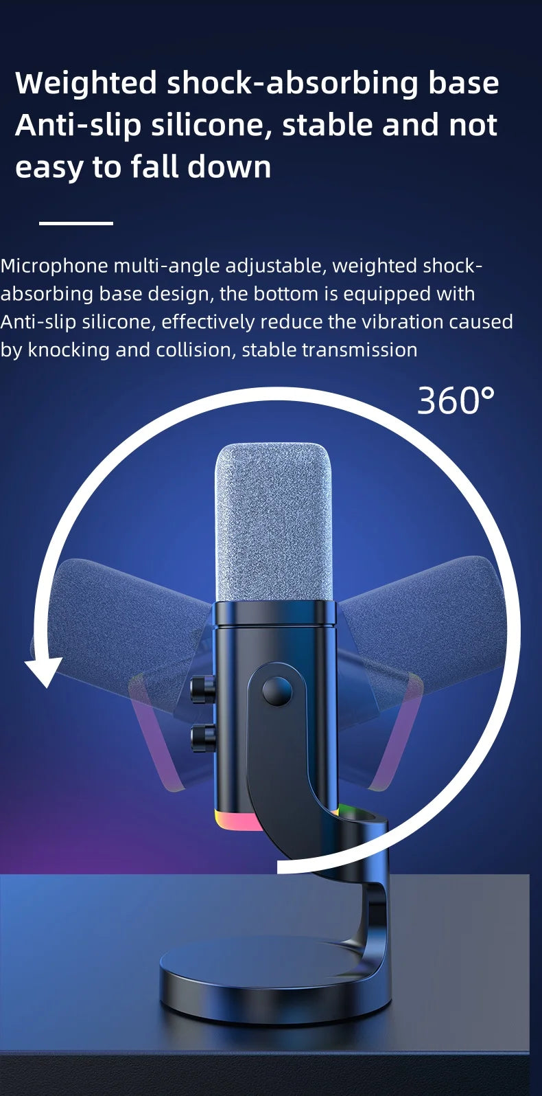 XLR/USB Dynamic Microphone for Streaming & Gaming, Ideal PC Mic for Youtube, Singing, Recording