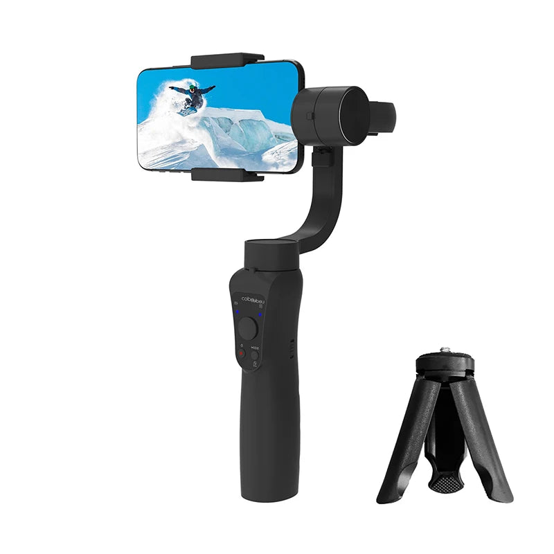 Gimbal Stabilizer for Smartphone Photography, 3-axis Anti-vibration, Portable Rechargeable Universal Tripod