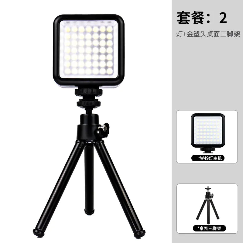 W49 LED Video Light with Phone Clamp for Streaming