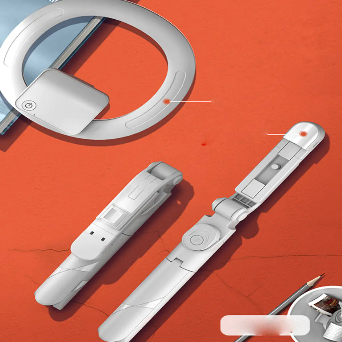 Self Video Portrait Soft Halo Light Stand With Dual LED Light And Bluetooth Remote