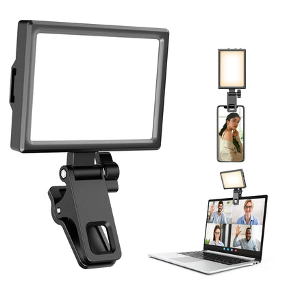 Aureday Rechargeable Clip-On Selfie Ring Light for Phone, Laptop & Makeup