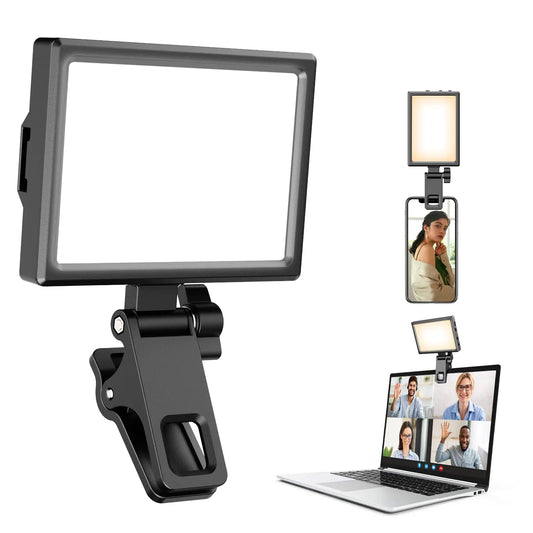 Aureday Rechargeable Clip-On Selfie Ring Light for Phone, Laptop & Makeup