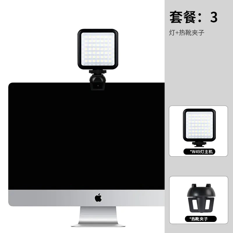 W49 LED Video Light with Phone Clamp for Streaming