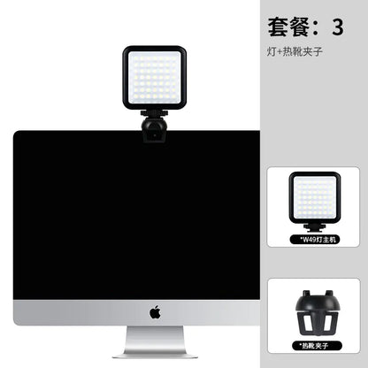 W49 LED Video Light with Phone Clamp for Streaming
