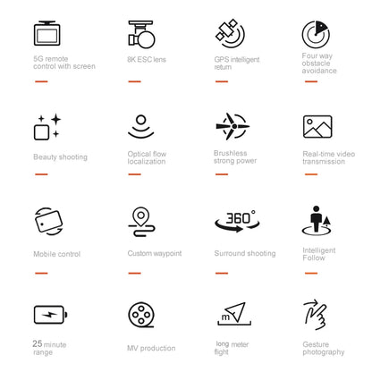 V168 Max Mini Drone Screen Ccontrol 8K HD Dual Cameras Remote 5G WIFI FPV Remote Control Portable Obstacle Avoidance Drone