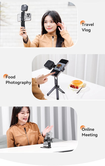 Ulanzi MA26 Foldable Phone Tripod Mini Pocket Tripod for Phone Vertical Horizontal Shooting Expansion Video Light Microphone