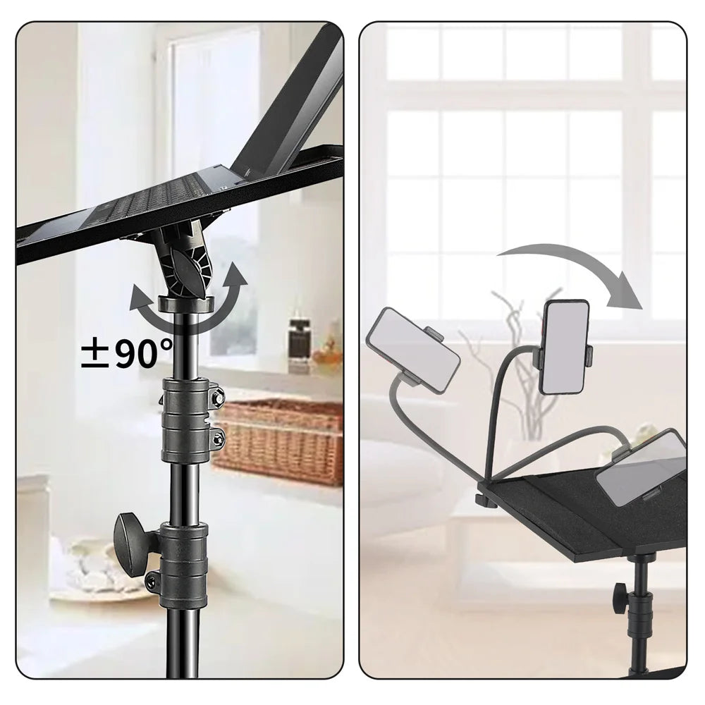 90/125/145cm Tray  Laptop Projector Tripod Stand Tripod Adjustable Height DJ Mixer Standing Desk Outdoor Computer Desk Stand