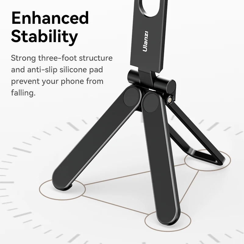 Ulanzi MA26 Foldable Phone Tripod Mini Pocket Tripod for Phone Vertical Horizontal Shooting Expansion Video Light Microphone