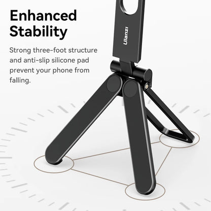 Ulanzi MA26 Foldable Phone Tripod Mini Pocket Tripod for Phone Vertical Horizontal Shooting Expansion Video Light Microphone