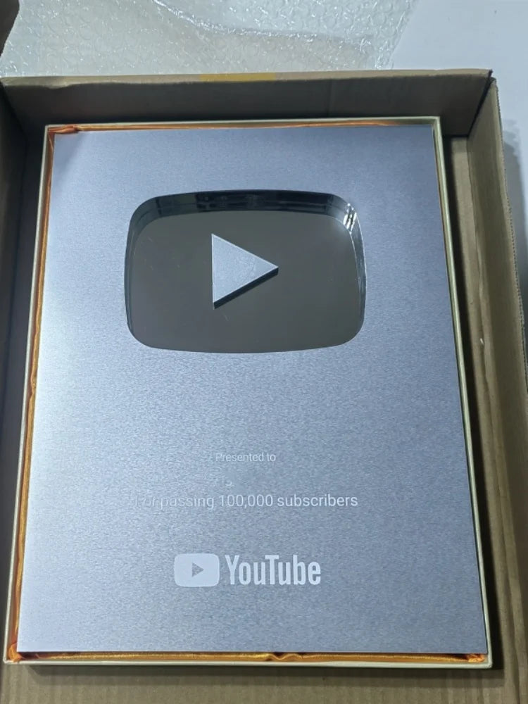 YouTube Play Button Silver Gold YouTube Medal Wall Decoration Internet Celebrity