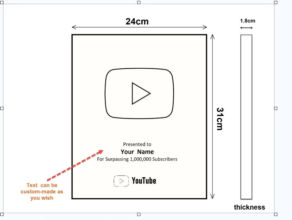 YouTube Play Button Silver Gold YouTube Medal Wall Decoration Internet Celebrity