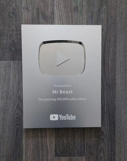 YouTube Play Button Silver Gold YouTube Medal Wall Decoration Internet Celebrity