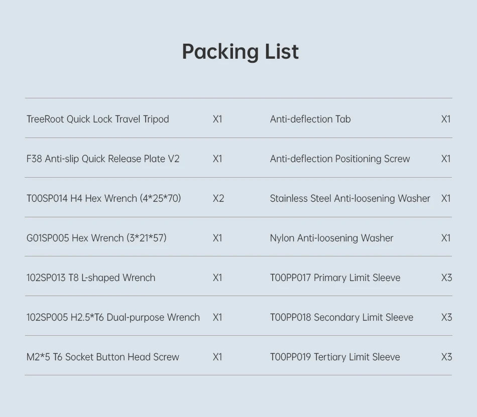 Ulanzi Falcam TreeRoot Quick Lock Travel Tripod M40 High Modulus Carbon Fiber with F38 Pro Quick Release Maximum Height 1552mm