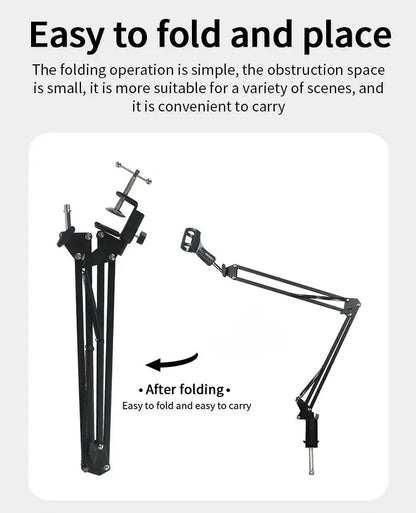 Professional Flexible Desktop Microphone Hanging Adjustable Boom Scissor Arm Stand for Podcast Streaming Youtube