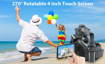 4.0"Touch Screen Digital Video Camera YouTube Camcorder 4K Ultra HD camera 64MP Streaming Camera