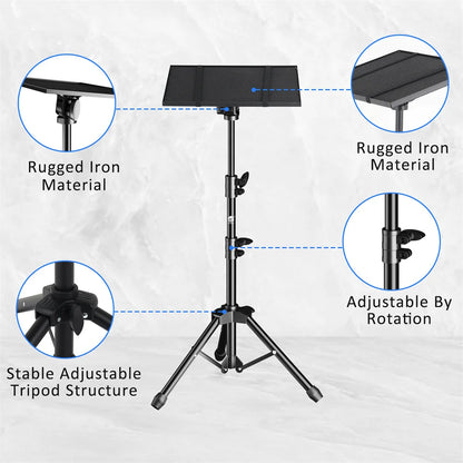 90/125/145cm Tray  Laptop Projector Tripod Stand Tripod Adjustable Height DJ Mixer Standing Desk Outdoor Computer Desk Stand