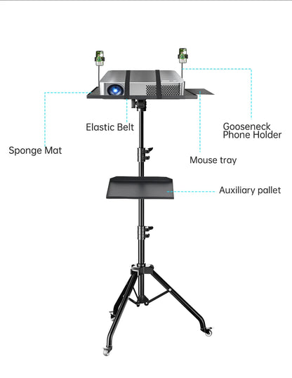 90/125/145cm Tray  Laptop Projector Tripod Stand Tripod Adjustable Height DJ Mixer Standing Desk Outdoor Computer Desk Stand