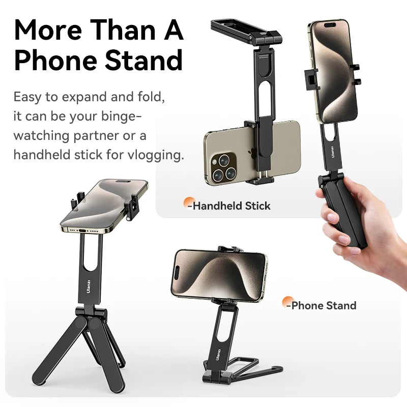 Ulanzi MA26 Foldable Phone Tripod Mini Pocket Tripod for Phone Vertical Horizontal Shooting Expansion Video Light Microphone