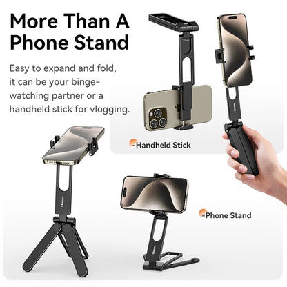 Ulanzi MA26 Foldable Phone Tripod Mini Pocket Tripod for Phone Vertical Horizontal Shooting Expansion Video Light Microphone