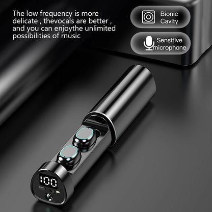 #TWS N21 Wireless Earphones Stereo Bass Earbuds LED Digital Display Headphones With Microphone Headsets Lights For Smartphone