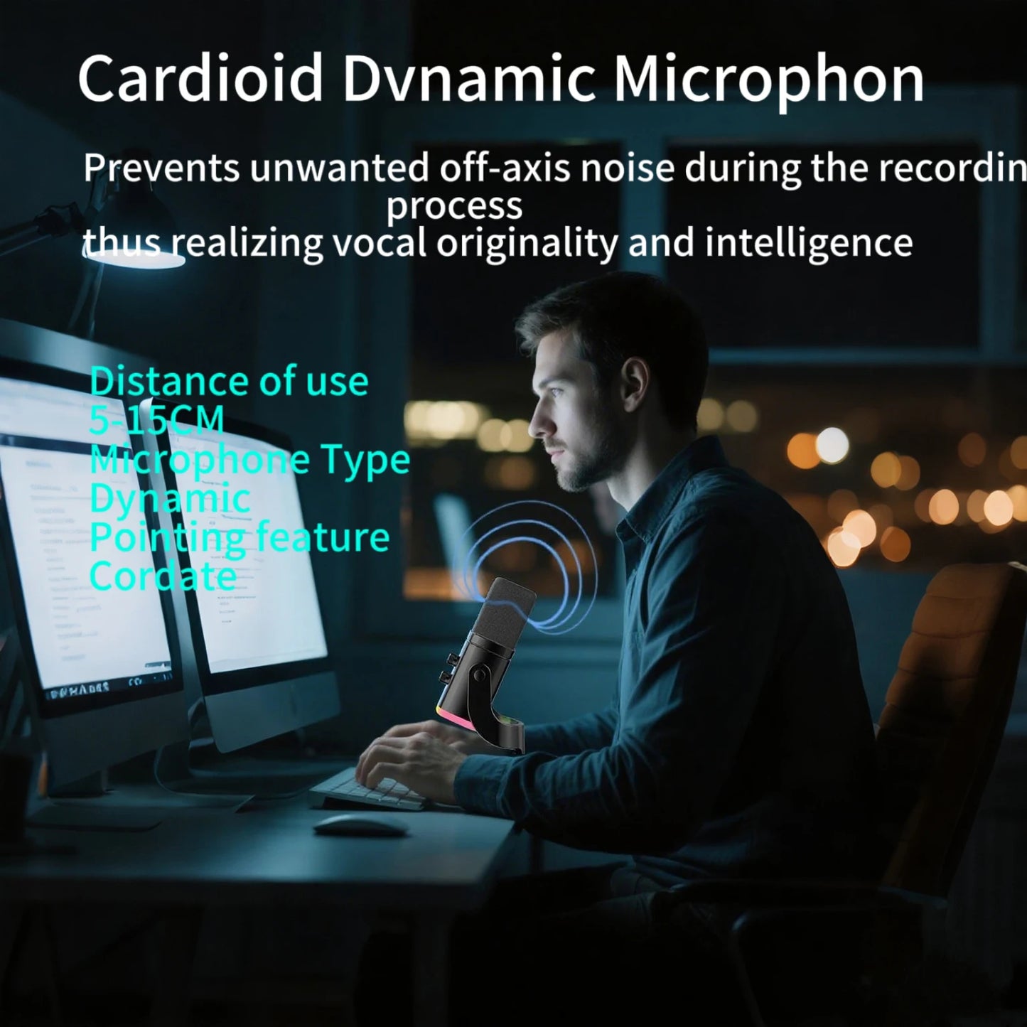 XLR/USB Dynamic Microphone for Streaming & Gaming,  Ideal PC Mic for Youtube, Singing, Recording