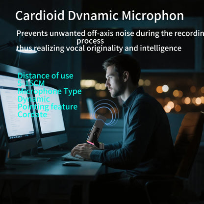 XLR/USB Dynamic Microphone for Streaming & Gaming,  Ideal PC Mic for Youtube, Singing, Recording