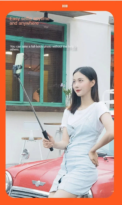 Bluetooth Telescopic Selfie Stick with Tripod - Universal Phone Holder for TikTok/YouTube Live & Photography‌ ‌