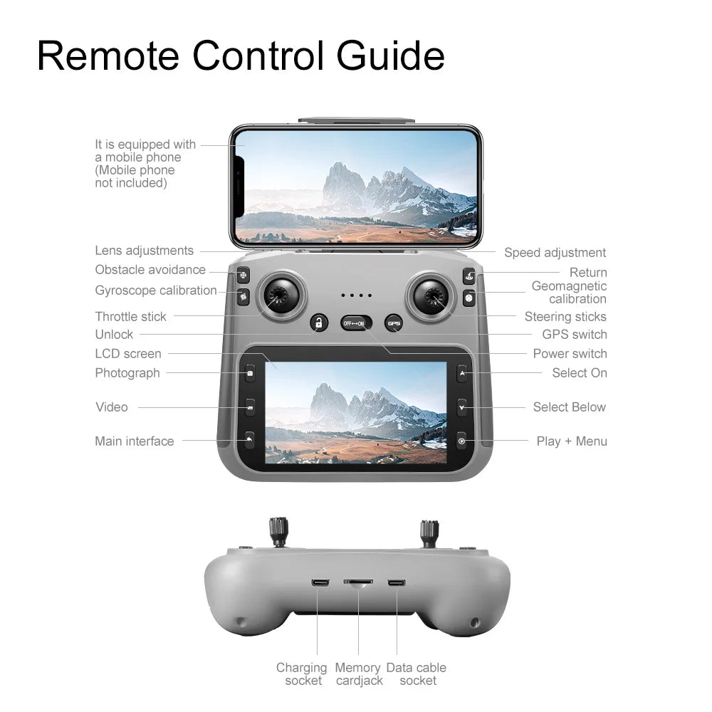 V168 Max Mini Drone Screen Ccontrol 8K HD Dual Cameras Remote 5G WIFI FPV Remote Control Portable Obstacle Avoidance Drone