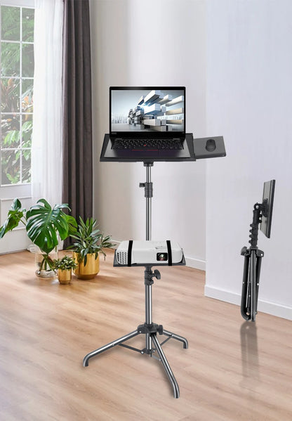 90/125/145cm Tray  Laptop Projector Tripod Stand Tripod Adjustable Height DJ Mixer Standing Desk Outdoor Computer Desk Stand