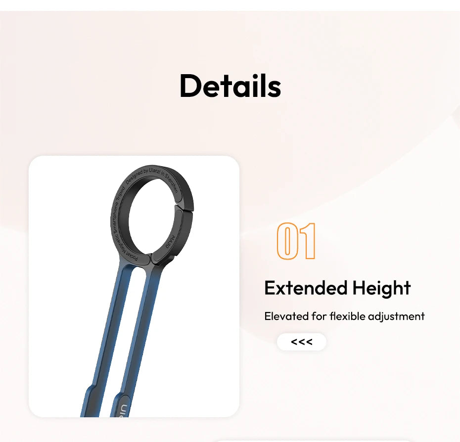 Ulanzi MA30 Carabiner-Mounted Phone Tripod Horizontal Vertical Dual-sided Magnetic Phone Holder for Vlog Live Streaming Online