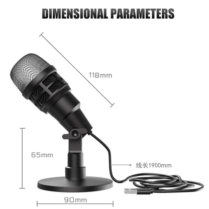 Professional USB Studio RGB Microphone For PC Streaming, Game, YouTube Video, Singing