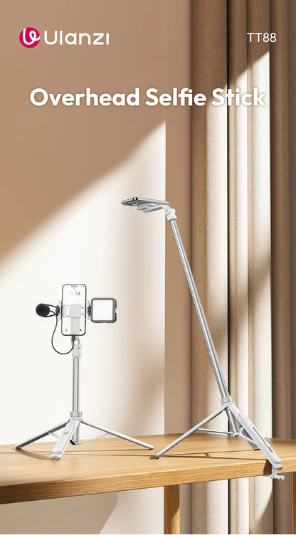 Ulanzi TT88 Overhead Selfie Stick 1.44M with MagSafe Clamp Photograph Tripod 360° Panoramic Shooting for Phone Livestream Vlog