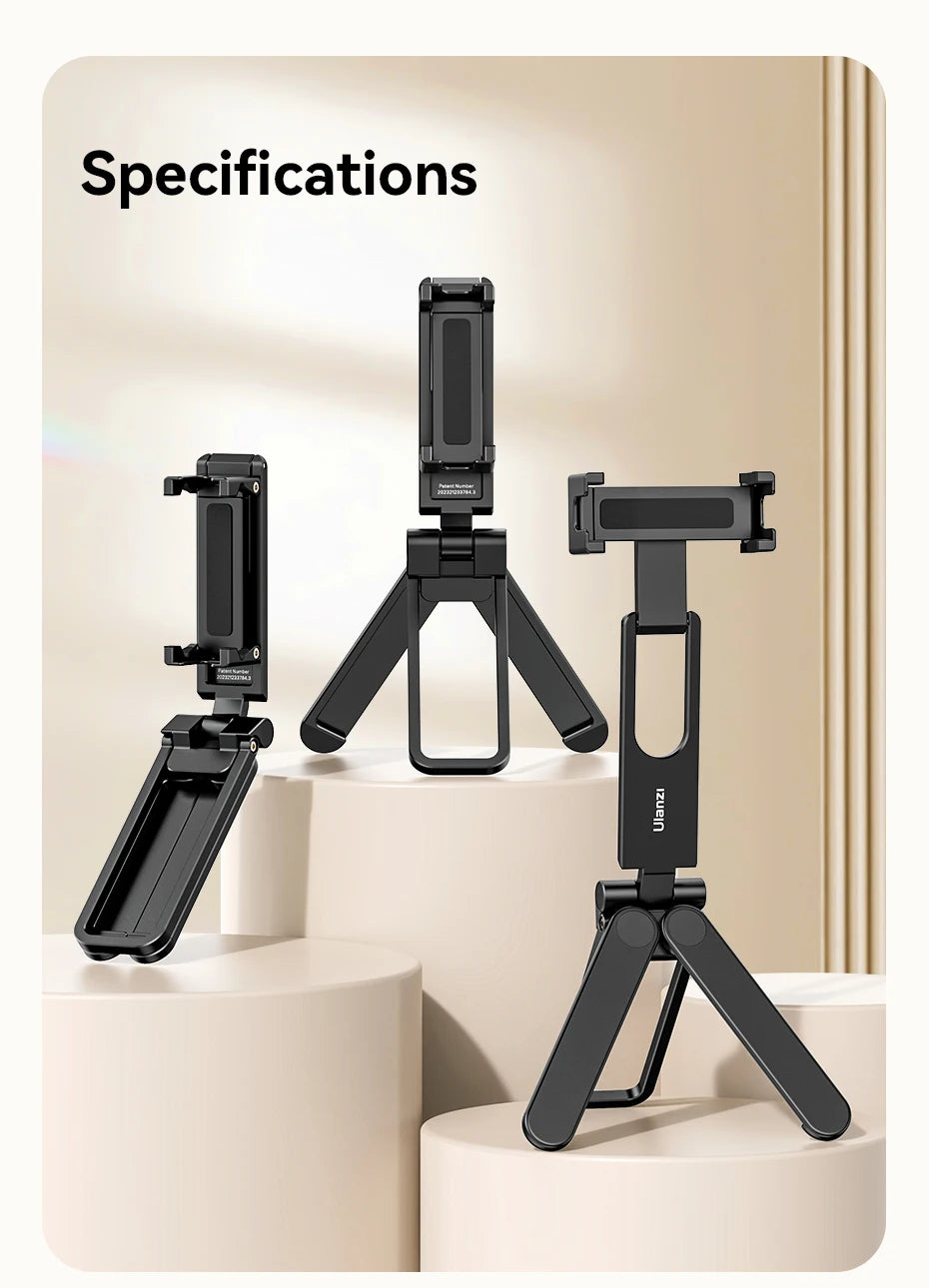 Ulanzi MA26 Foldable Phone Tripod Mini Pocket Tripod for Phone Vertical Horizontal Shooting Expansion Video Light Microphone