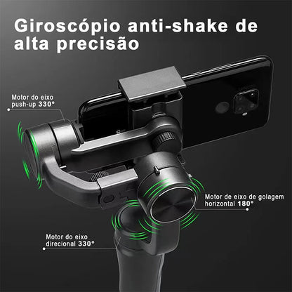 Gimbal Stabilizer for Smartphone Photography, 3-axis Anti-vibration, Portable Rechargeable Universal Tripod