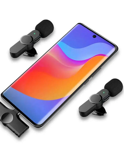 Wireless Lavalier Microphone Mini Replaceable Windproof Wool Microphone for iPhone16 Shoot vlog YouTube Audio Recording