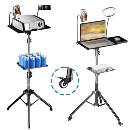 90/125/145cm Tray  Laptop Projector Tripod Stand Tripod Adjustable Height DJ Mixer Standing Desk Outdoor Computer Desk Stand