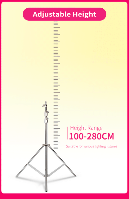 280cm Air Pressure Tripod Bearing 10kg for Camera Stainless Steel Light Stand For Ring Light Live Youtube and Photography Soft