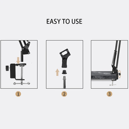 Professional Flexible Desktop Microphone Hanging Adjustable Boom Scissor Arm Stand for Podcast Streaming Youtube