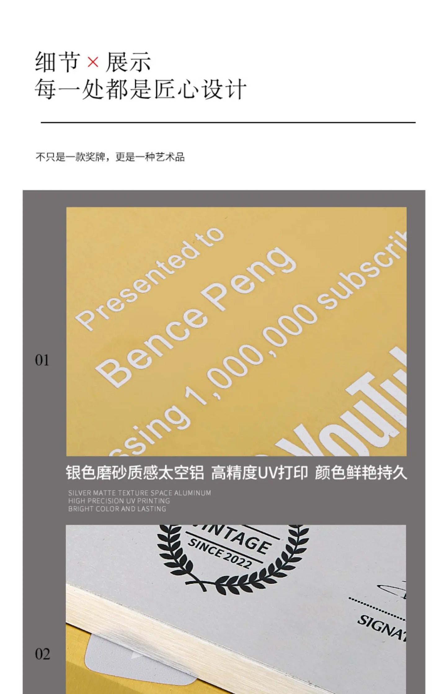 YouTube Play Button Silver Gold YouTube Medal Wall Decoration Internet Celebrity