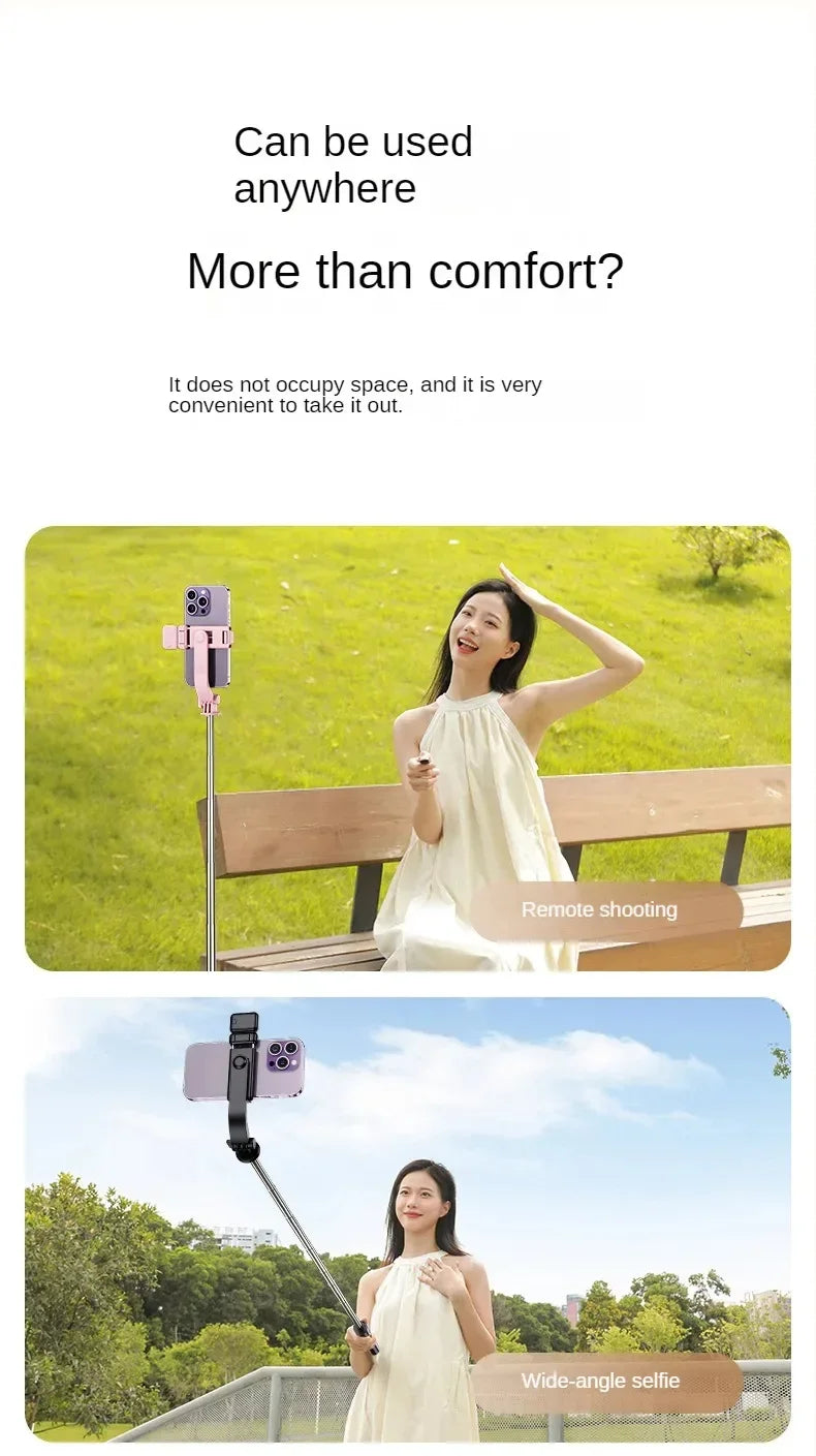 Bluetooth Telescopic Selfie Stick with Tripod - Universal Phone Holder for TikTok/YouTube Live & Photography‌ ‌