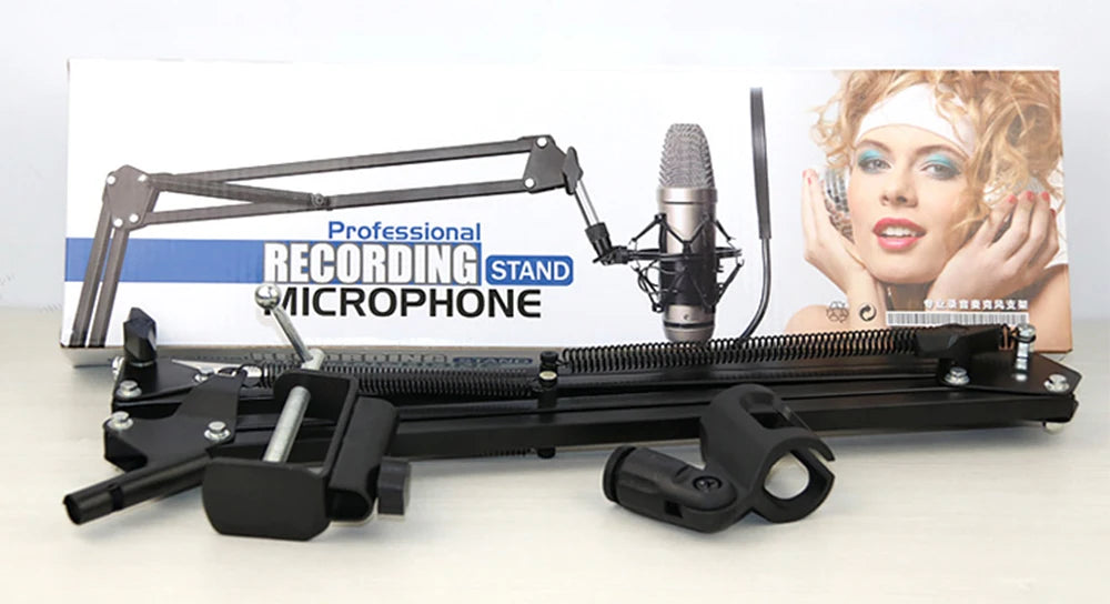 Professional Flexible Desktop Microphone Hanging Adjustable Boom Scissor Arm Stand for Podcast Streaming Youtube