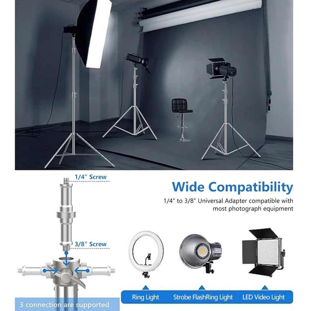 280cm Air Pressure Tripod Bearing 10kg for Camera Stainless Steel Light Stand For Ring Light Live Youtube and Photography Soft