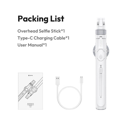 Ulanzi TT88 Overhead Selfie Stick 1.44M with MagSafe Clamp Photograph Tripod 360° Panoramic Shooting for Phone Livestream Vlog