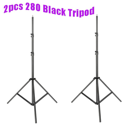 SH 280cm Stainless Steel Light Stand Photography Stand for Photo Video Lighting Spring Cushioned Heavy Duty Stand Tripod