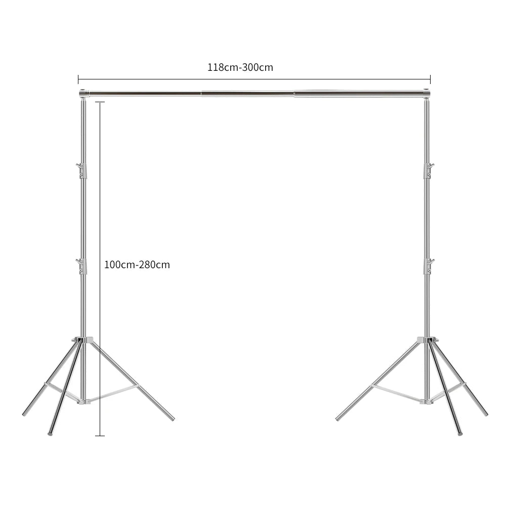 SH 280cm Stainless Steel Light Stand Photography Stand for Photo Video Lighting Spring Cushioned Heavy Duty Stand Tripod