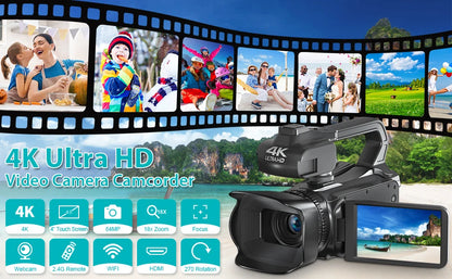 4.0"Touch Screen Digital Video Camera YouTube Camcorder 4K Ultra HD camera 64MP Streaming Camera