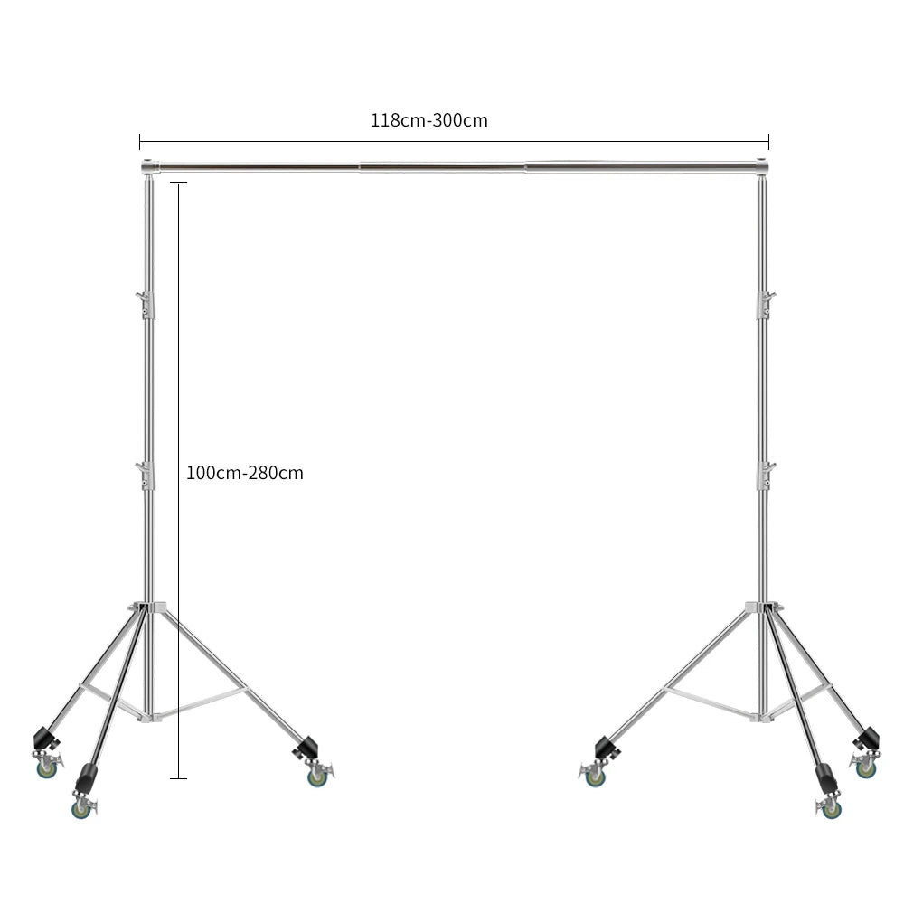 SH 280cm Stainless Steel Light Stand Photography Stand for Photo Video Lighting Spring Cushioned Heavy Duty Stand Tripod