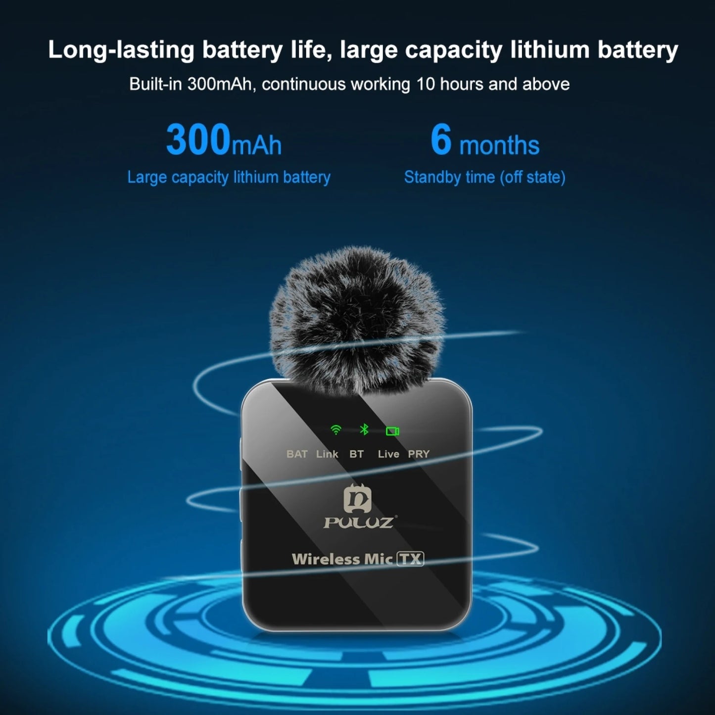 PULUZ Wireless Lavalier Microphone Live Broadcast YouTube Gaming Microphone For iphone/Android/3.5mm DSLR Camera Audio Recording