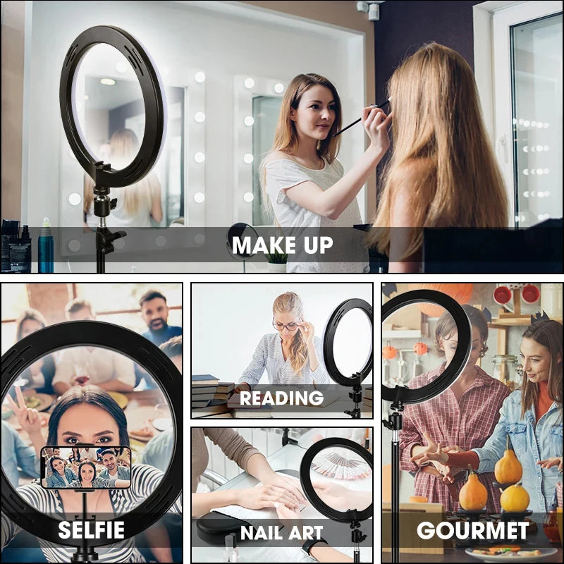 10inch LED Selfie Ring Lights Led Photography Light Lamp with Phone Stand Photo Lamp Ringlight For Youtube Video Live Fill Lamps